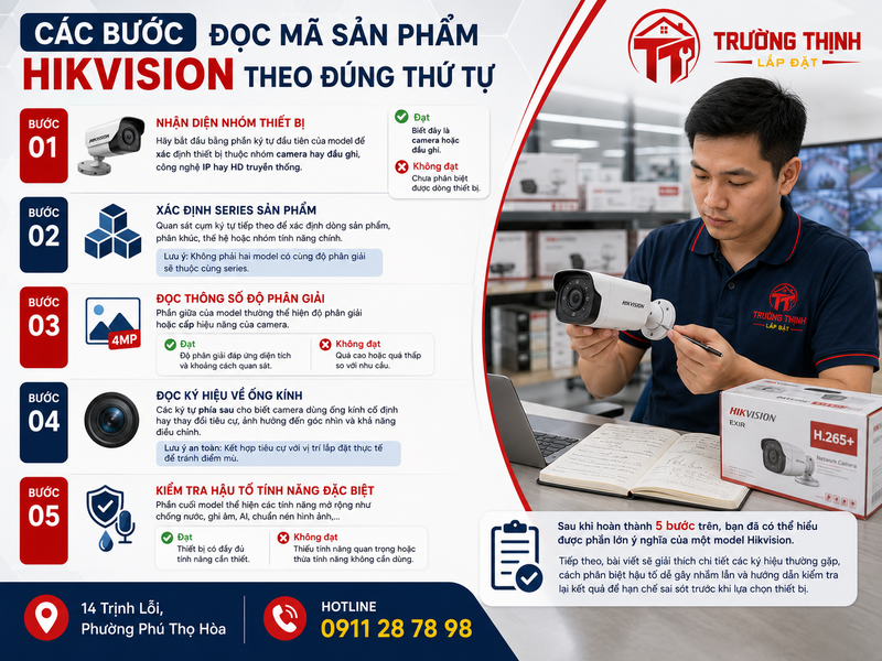 Các bước đọc mã sản phẩm Hikvision theo đúng thứ tự