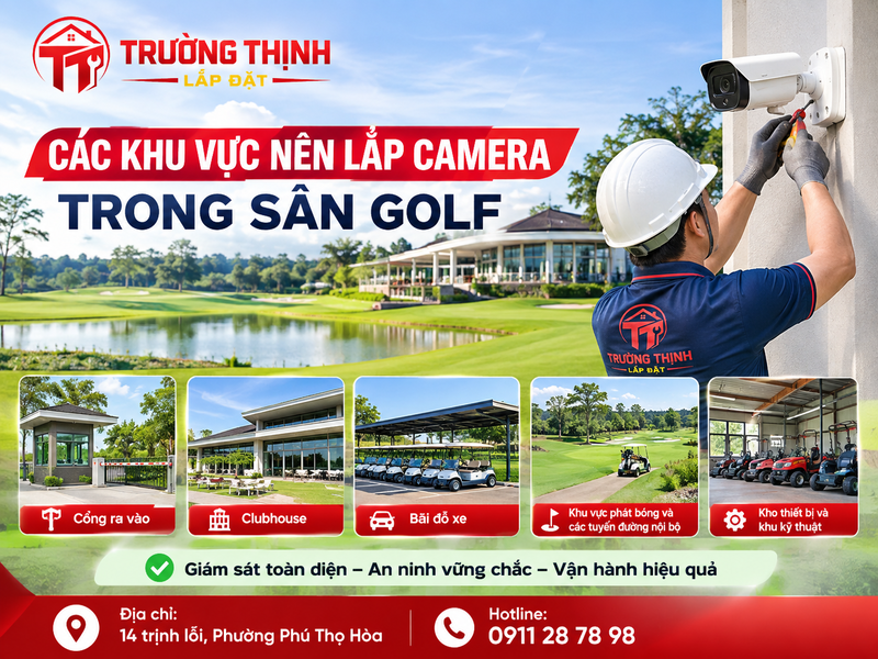 Các khu vực nên lắp camera trong sân golf