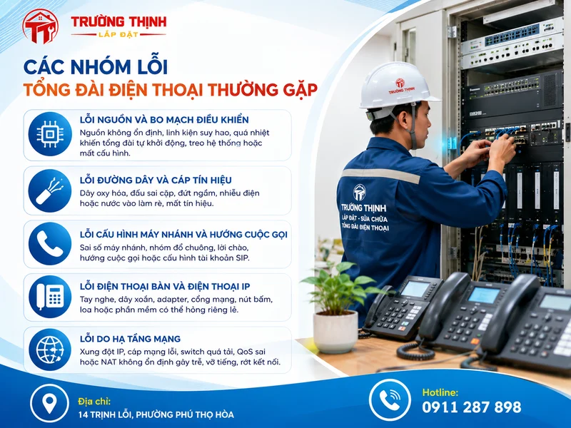 Các nhóm lỗi tổng đài điện thoại thường gặp