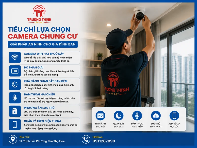 Các tiêu chí lựa chọn hệ thống camera phù hợp cho căn hộ chung cư