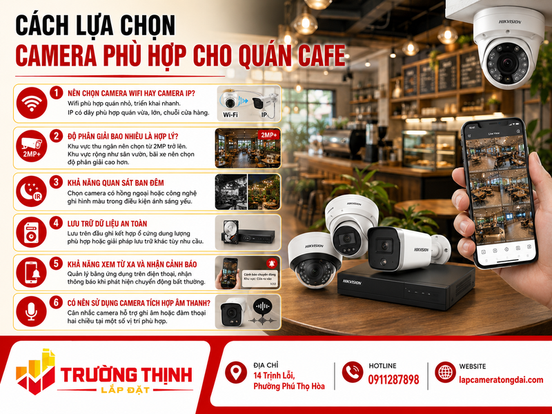 Cách lựa chọn camera phù hợp cho quán cafe