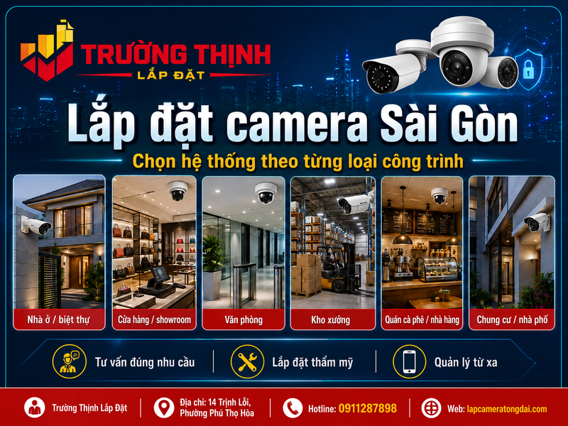 Cách lựa chọn hệ thống camera theo từng loại công trình tại Sài Gòn