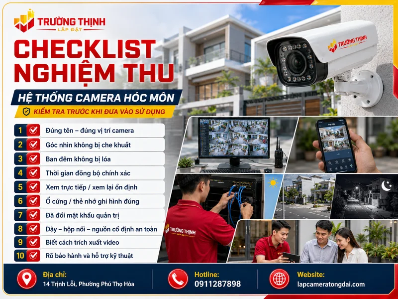 Checklist nghiệm thu hệ thống trước khi sử dụng