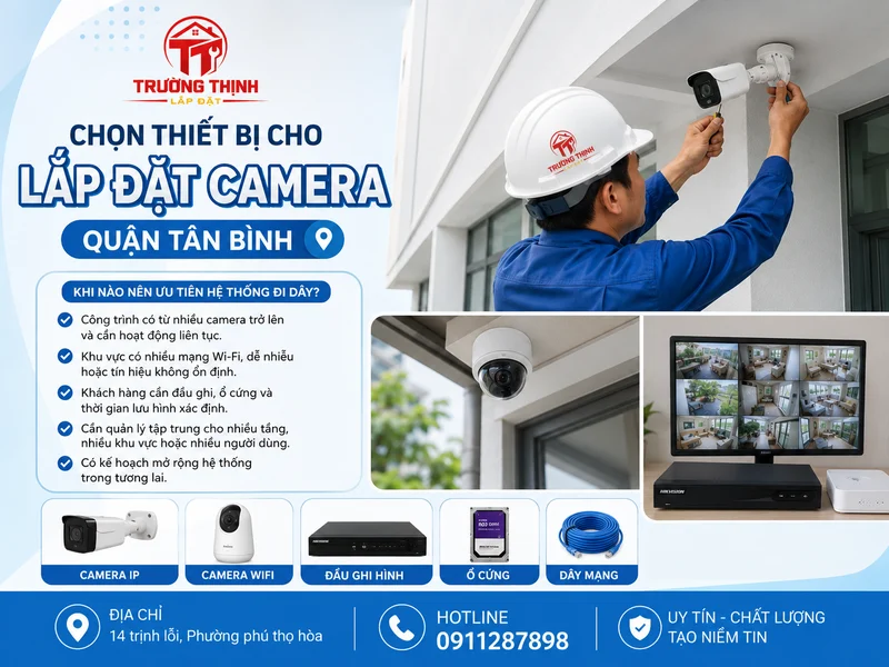 Chọn thiết bị cho Lắp đặt camera Quận Tân Bình