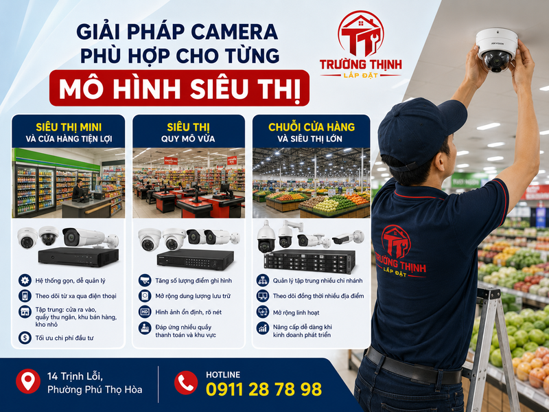 Giải pháp camera phù hợp cho từng mô hình siêu thị