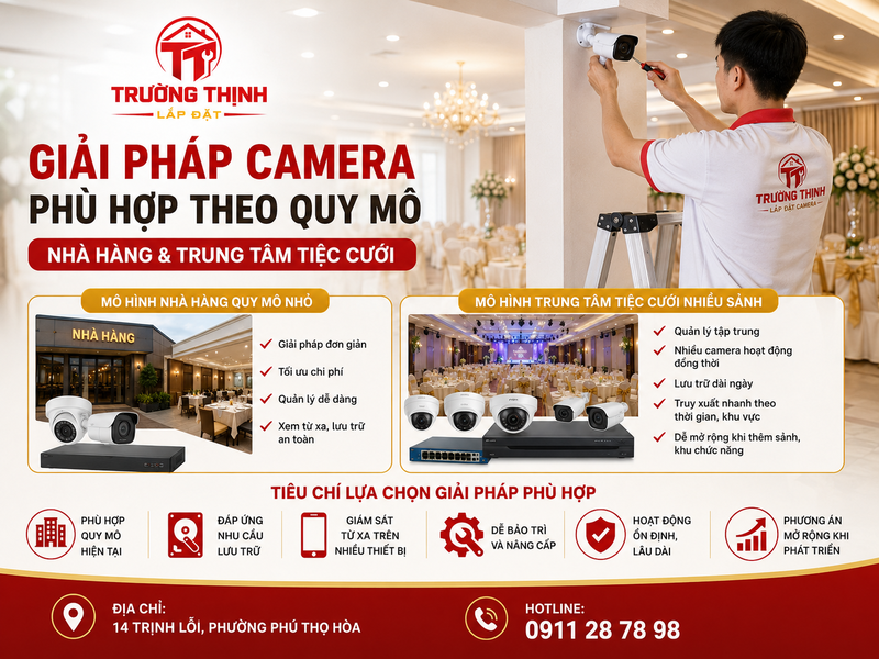 Giải pháp camera phù hợp theo quy mô nhà hàng và trung tâm tiệc cưới