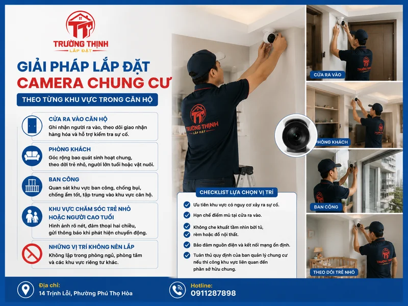 Giải pháp lắp đặt camera chung cư theo từng khu vực trong căn hộ