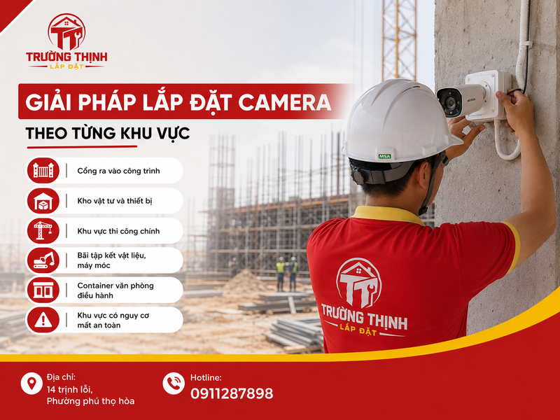 Giải pháp lắp đặt camera theo từng khu vực trong công trình