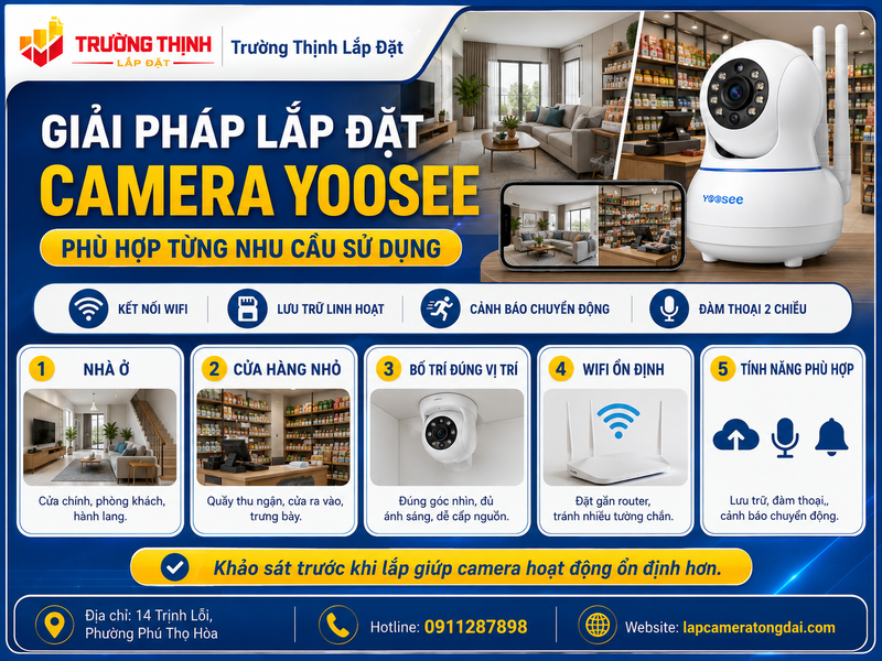 Giải pháp lắp đặt camera Yoosee phù hợp từng nhu cầu sử dụng