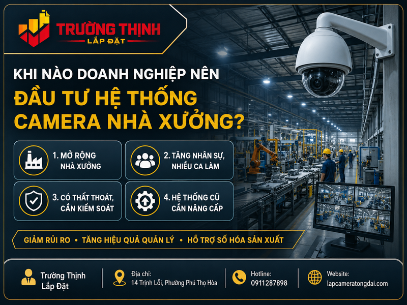 Khi nào doanh nghiệp nên đầu tư hệ thống camera nhà xưởng?