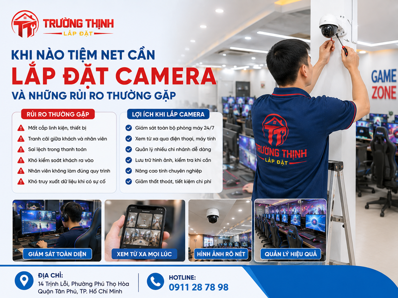 Khi nào tiệm net cần lắp đặt camera và những rủi ro thường gặp