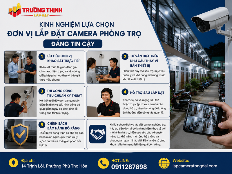 Kinh nghiệm lựa chọn đơn vị lắp đặt camera phòng trọ đáng tin cậy