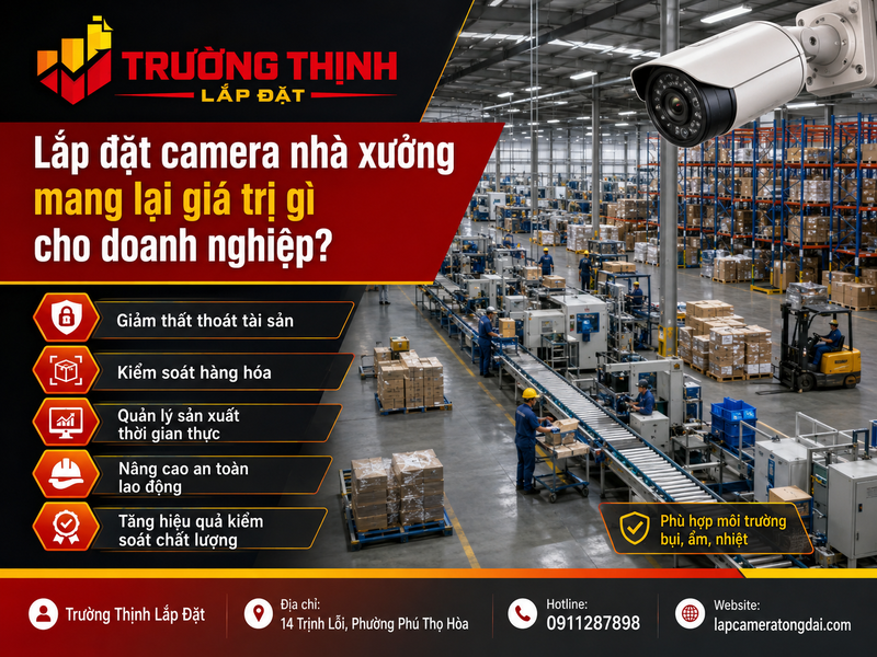 Lắp đặt camera nhà xưởng mang lại giá trị gì cho doanh nghiệp?