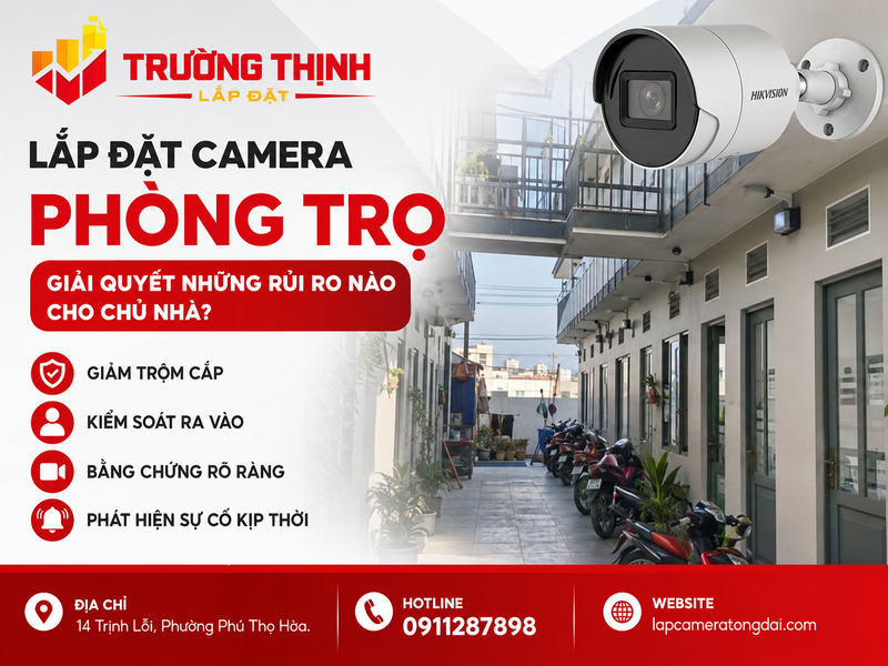 Lắp đặt camera phòng trọ giải quyết những rủi ro nào cho chủ nhà?