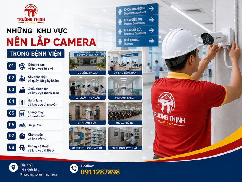 Những khu vực nên ưu tiên lắp camera trong bệnh viện