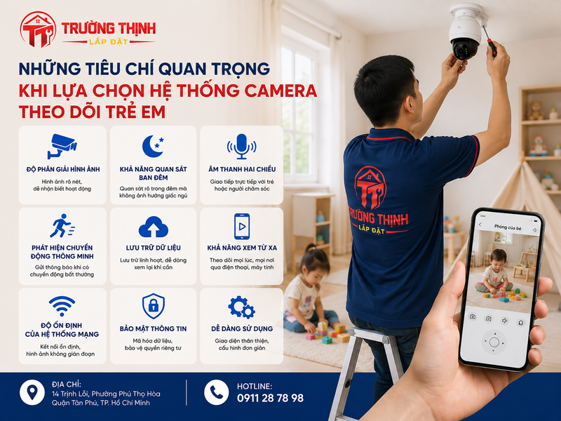 Những tiêu chí quan trọng khi lựa chọn hệ thống camera theo dõi trẻ em