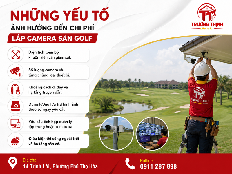 Những yếu tố ảnh hưởng đến chi phí lắp camera sân golf