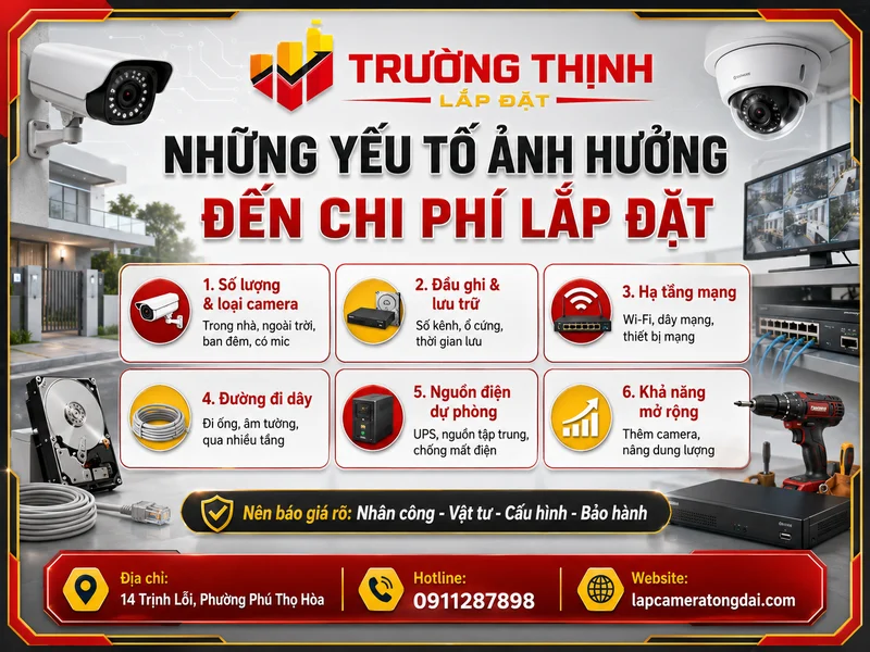 Những yếu tố ảnh hưởng đến chi phí lắp đặt