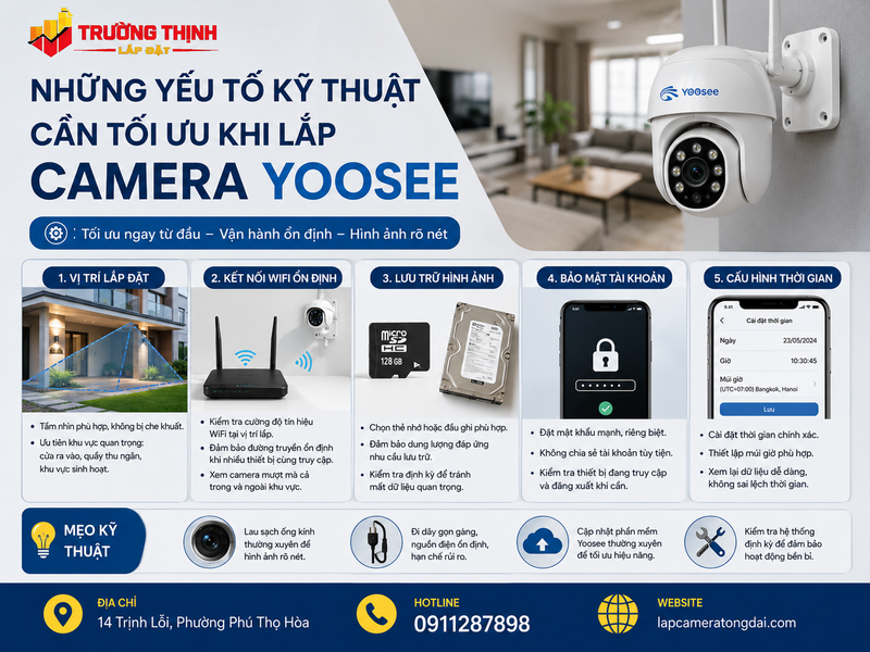 Những yếu tố kỹ thuật cần tối ưu khi lắp camera Yoosee