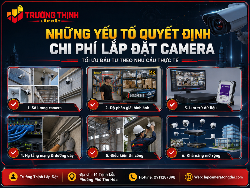 Những yếu tố quyết định chi phí lắp đặt camera
