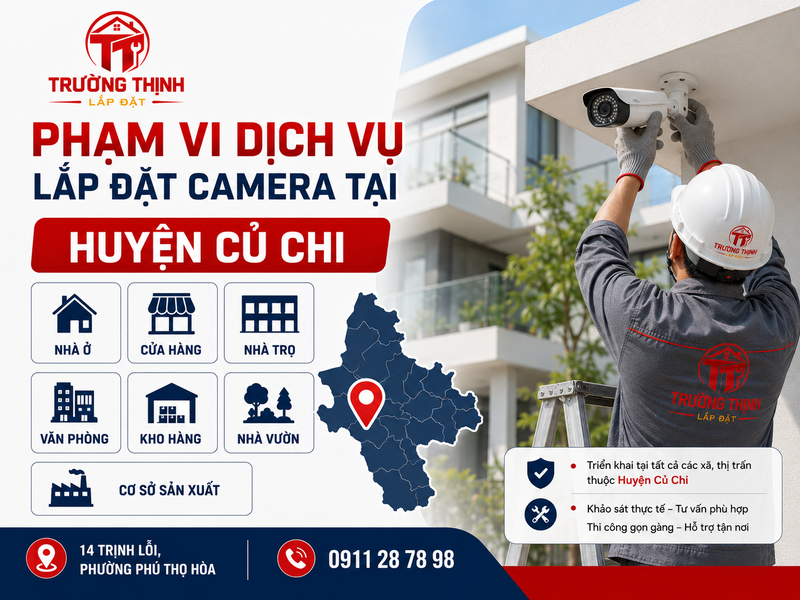 Phạm vi dịch vụ lắp đặt camera tại Huyện Củ Chi