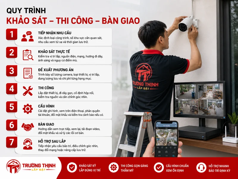 Quy trình khảo sát, thi công và bàn giao