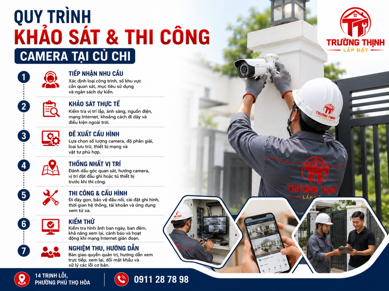 Quy trình khảo sát và thi công camera tại Củ Chi