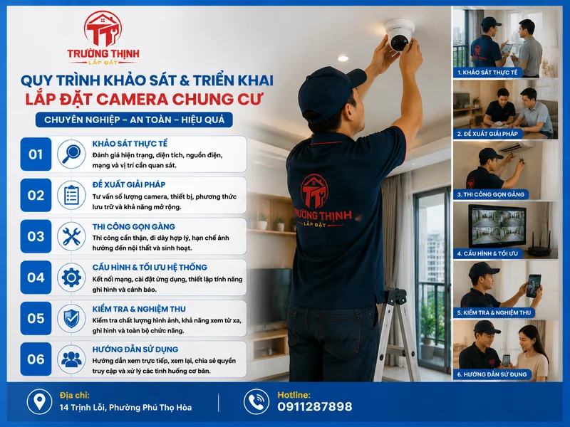 Quy trình khảo sát và triển khai lắp đặt camera chung cư