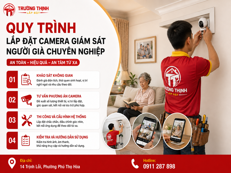 Quy trình lắp đặt camera giám sát người già chuyên nghiệp