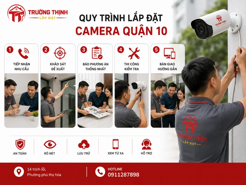 Quy trình Lắp đặt camera Quận 10 từ khảo sát đến bàn giao