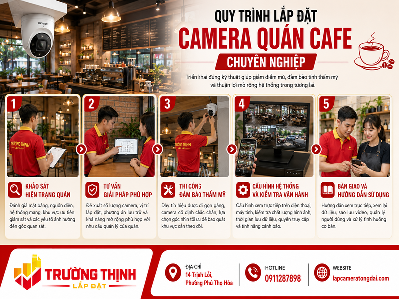Quy trình lắp đặt camera quán cafe chuyên nghiệp