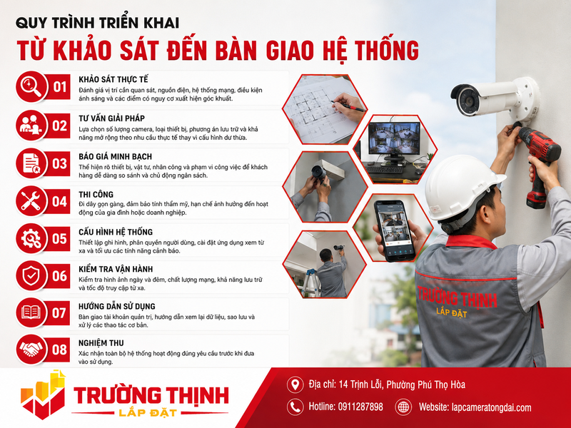 Quy trình triển khai từ khảo sát đến bàn giao hệ thống