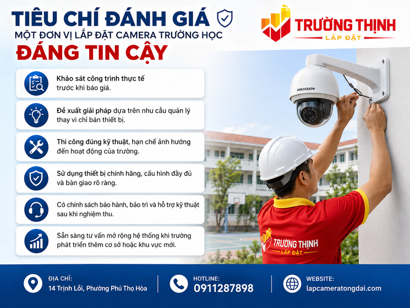 Tiêu chí đánh giá một đơn vị lắp đặt camera trường học đáng tin cậy