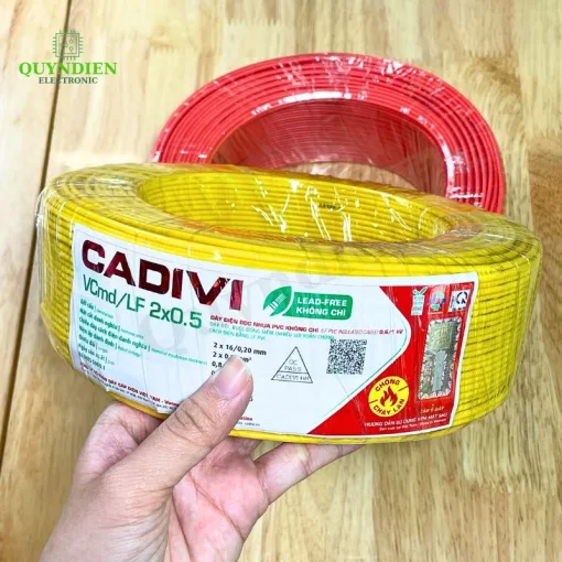 Dây điện Cadivi VCmd/LF-2x0.5 (2x16/0.2) - 0.6/1kV (màu đỏ) (100m)