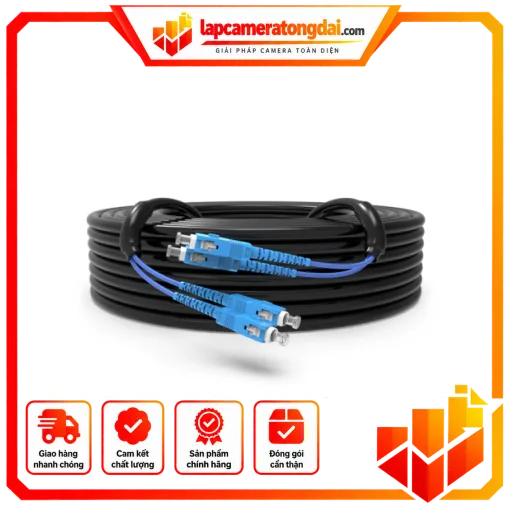 Dây nhảy quang Outdoor 2.0mm 2FO, bó mềm CÓ Amored(lớp kẽm) SC/UPC-SC/UPC, 240M