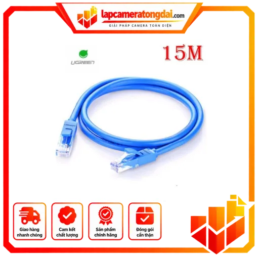 Cáp dữ liệu nối mạng CAT6 UTP ,truyền dữ liệu giữa các máy tính,dài 15M Ugreen ( 11207)