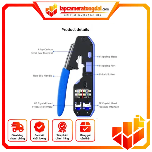 Kìm cắt cáp mạng đa năng DTECH DT-1047