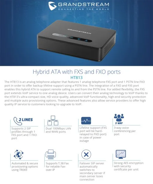 Cổng Gateway Grandstream HT813