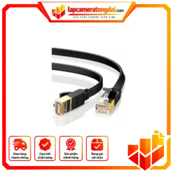 Cáp mạng 11264 10 NW106 UGREEN Cat 7 U/FTP Lan Cable Flat Design 8m (Black)