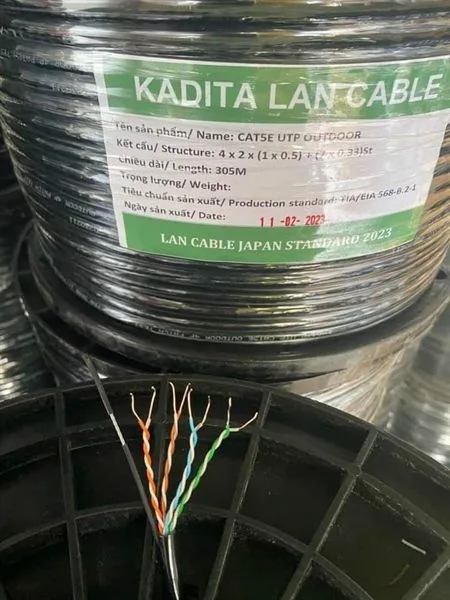 Cáp 5E UTP Kadita 8 lõi có cường lực (305m)