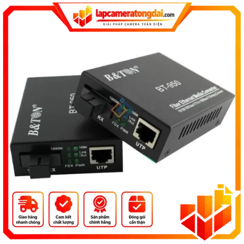 Ethernet Port 10/100/1000M + 1 GE SFP slots ( Sử dụng SFP giga ethernet) BT-950SFP-GE B&TON