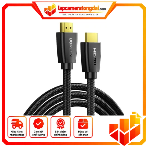 Cáp dữ liệu VIDEO HDMI 2.0 truyền âm thanh hình ảnh dài 2M Ugreen ( 40410)