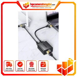 Đầu chia RJ45Ugreen 1 ra 2 cho dây mạngUgreen (2 chiếc/túi) màu đen Ugreen ( 50923)
