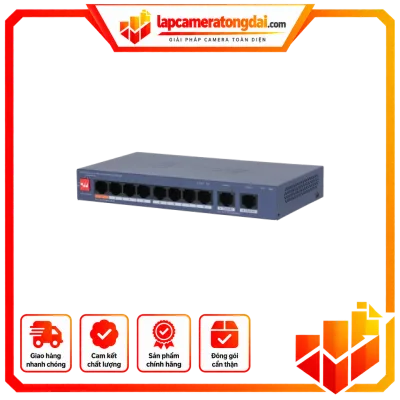 SWICTH POE DAHUA 8 PORT CS4010-8ET2GT-60