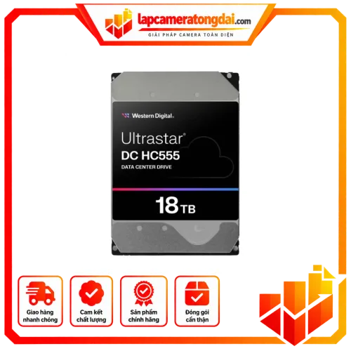 Ổ Cứng HDD WD Ultrastar 18TB SATA iii 3.5 inch DC HC555 WUH722018CLE6L4