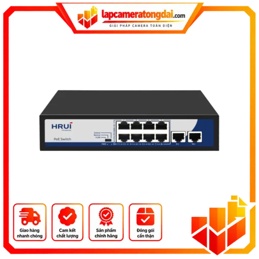 Switch POE Hrui 8 Port HR900-AF-82N