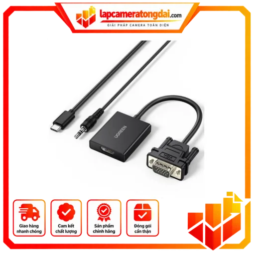 Cáp chuyển đổi VGA to HDMI + Audio Ugreen ( 50945)