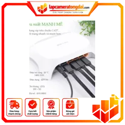 Cáp mạng 11260 10 NW106 UGREEN Cat 7 U/FTP Lan Cable Flat Design 1m (Black)