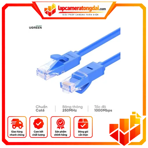 Cáp dữ liệu nối mạng CAT6 UTP ,truyền dữ liệu giữa các máy tính,dài 2M Ugreen ( 11202)