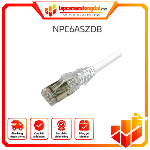 Sợi cáp có đầu nối dài 2M CAT6A,NPC6ASZDB-WT002M_hiệu Commscope